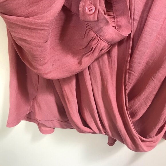 Anthropologie Maeve Liesel Fairy Ruffled Blouse Top Flowy Boho Loose Shirt PinkS - Picture 5 of 15